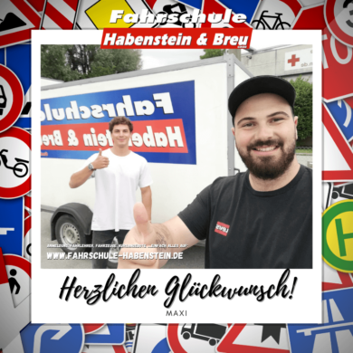 Herzlichen Glückwunsch zur bestandenen Führerscheinprüfung lieber Maxi! Fahrschule - Rosenheim - Motorrad