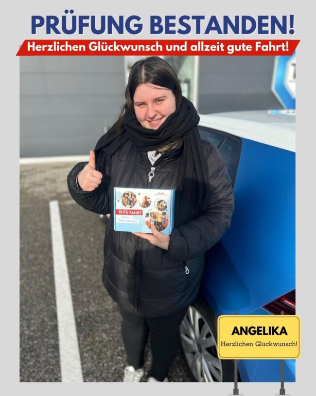 Herzlichen Glückwunsch zur bestandenen Prüfung liebe Angelika!